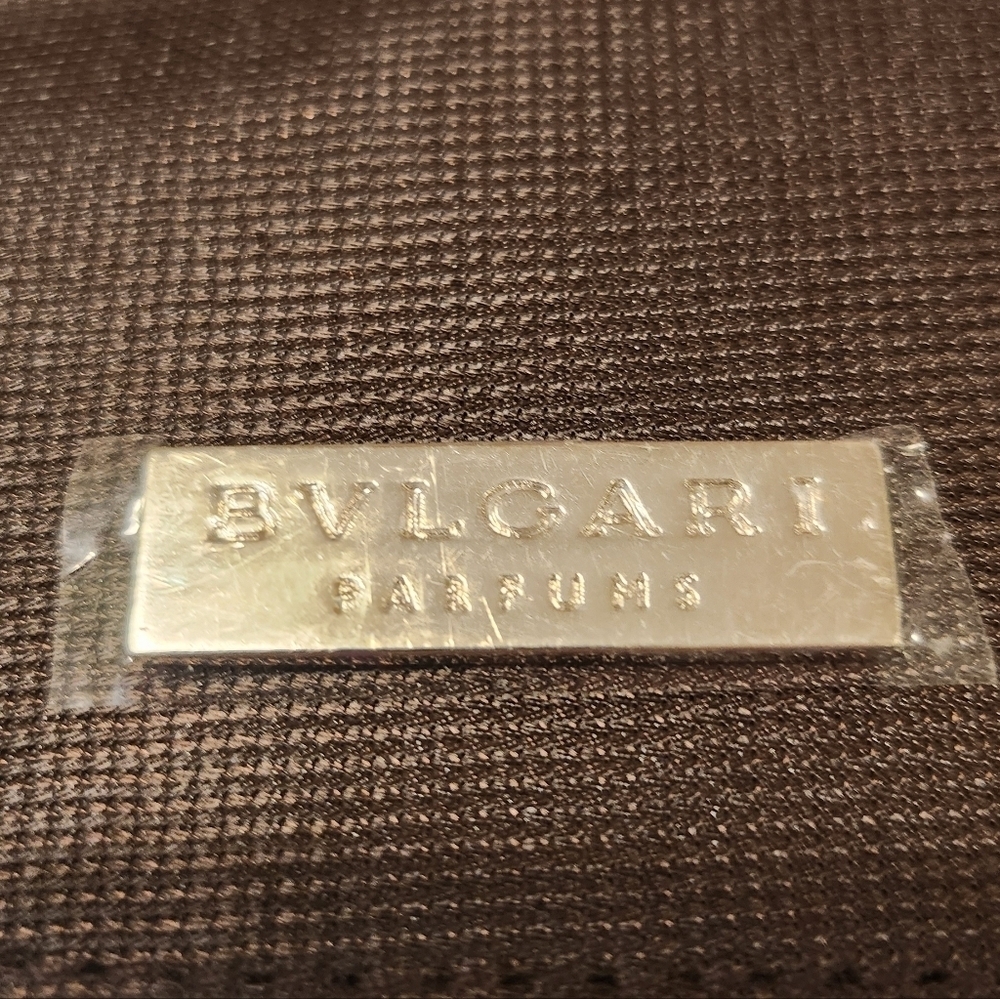 Bulgari Parfums for Eva Air Dark Brown Toiletry Bag EUC 7" X 5.5" X 3" - Picture 2 of 9